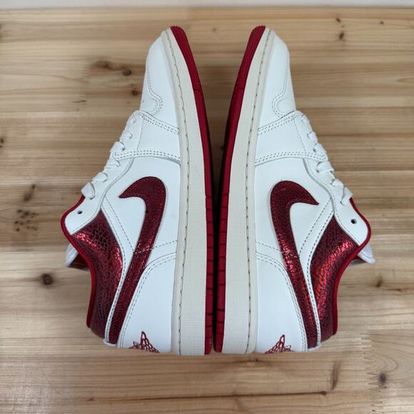 Air Jordan 1 Low SE Ruby Shoes Sail Varsity Red Team Red HJ9338-106 Women's 8.5 - Picture 8 of 12